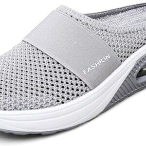 Diabetic Orthopedic Slip-On Shoes Women Mesh Air Cushion Rubber Sole Comfort